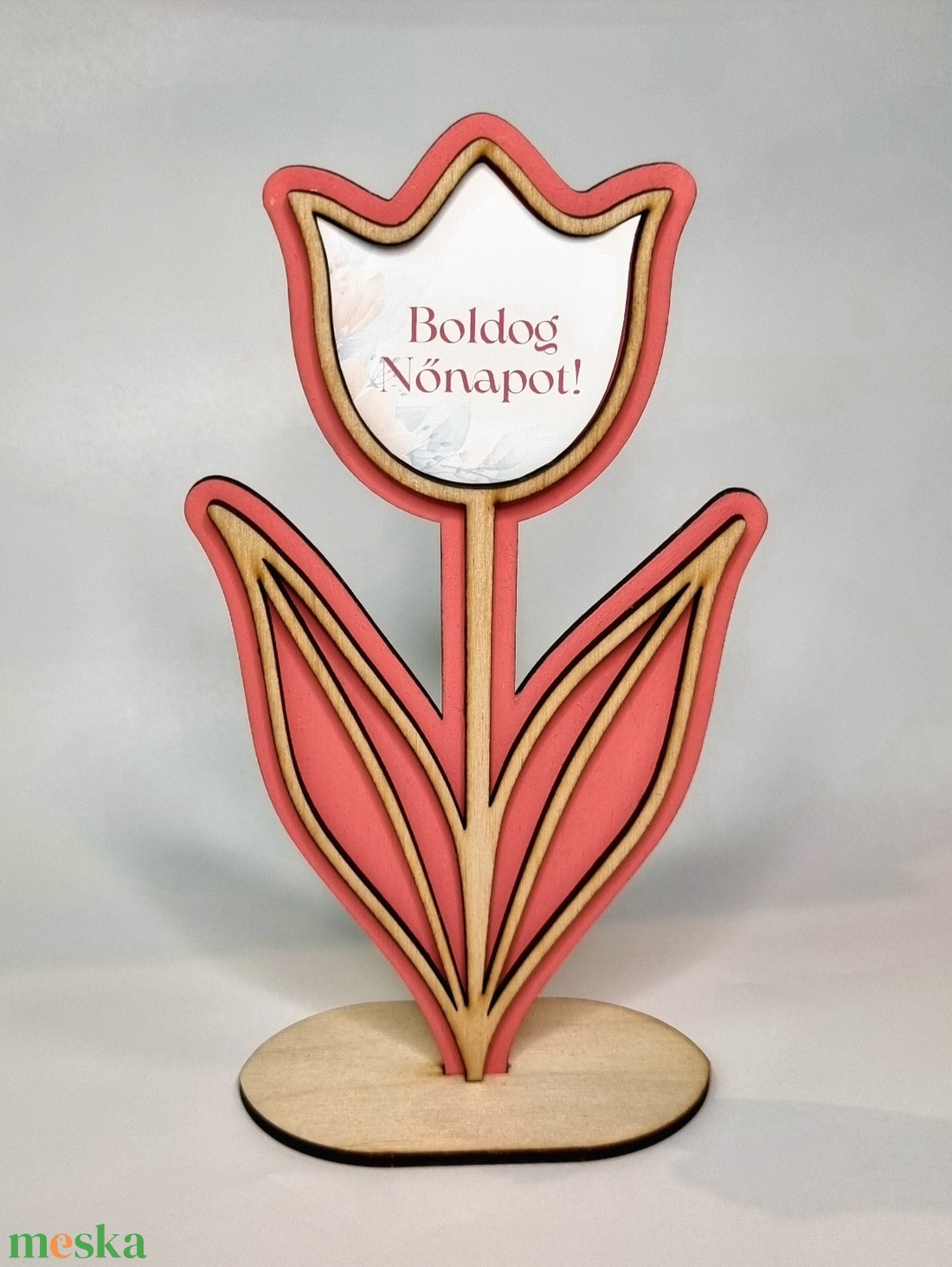 Nőnapi lézervágott tulipán - otthon & életmód - virágdekoráció - virágdíszek - asztali virágdísz - Meska.hu