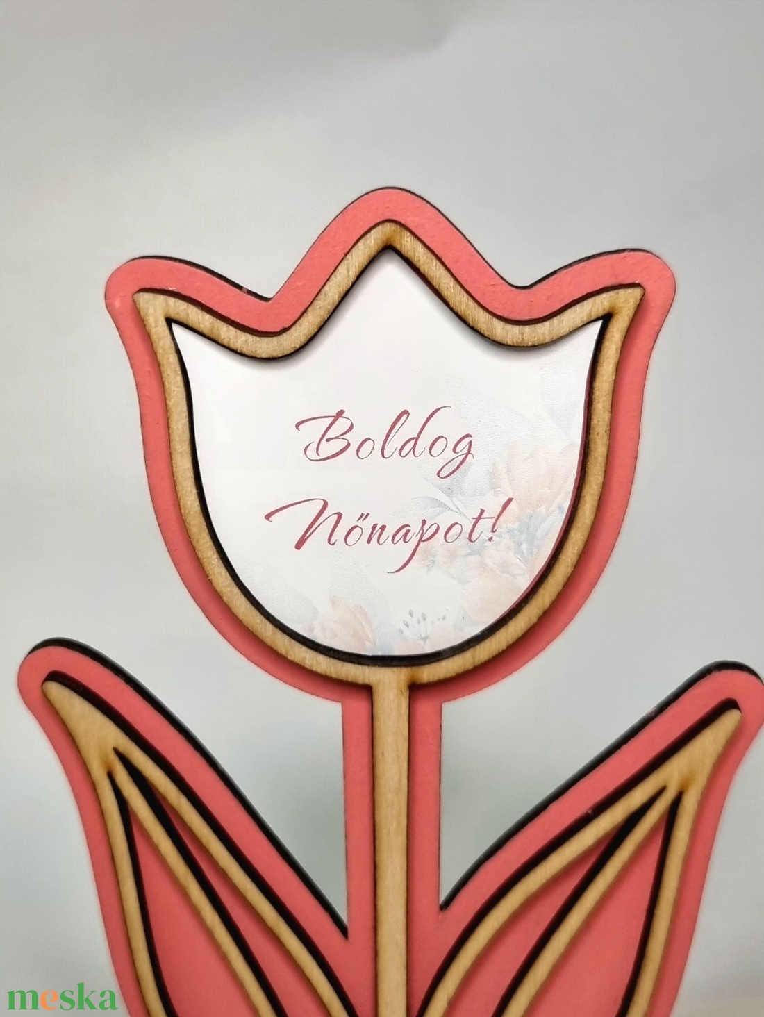 Nőnapi lézervágott tulipán - otthon & életmód - virágdekoráció - virágdíszek - asztali virágdísz - Meska.hu