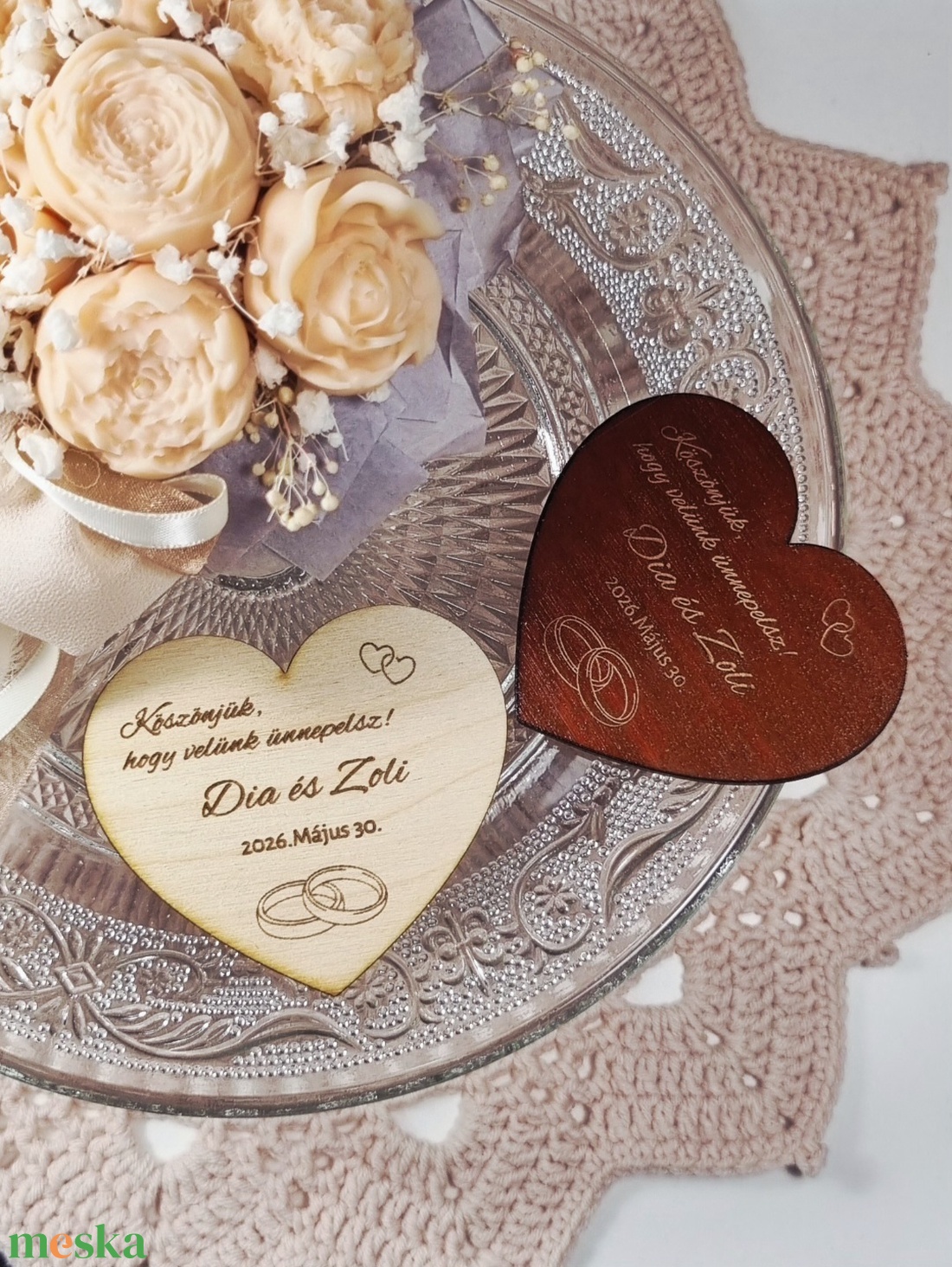 Egyedi esküvői fa hűtőmágnes � köszönetajándék - esküvő - emlék & ajándék - köszönőajándék - Meska.hu