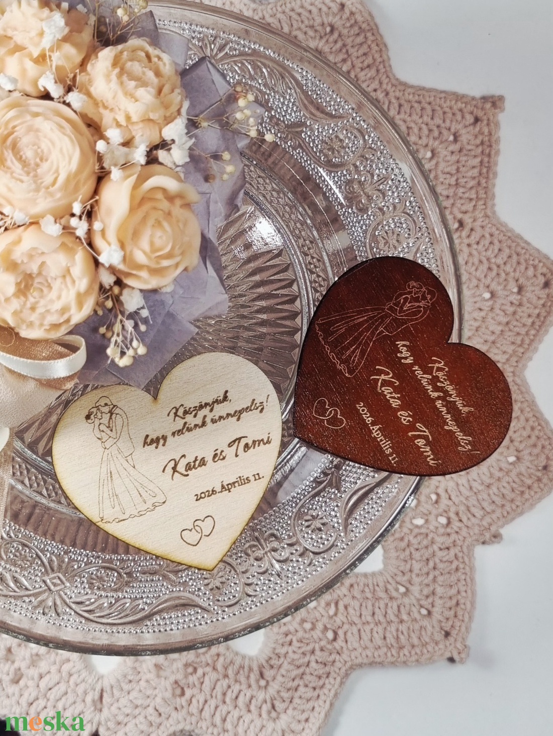 Egyedi esküvői fa hűtőmágnes � köszönetajándék - esküvő - emlék & ajándék - köszönőajándék - Meska.hu