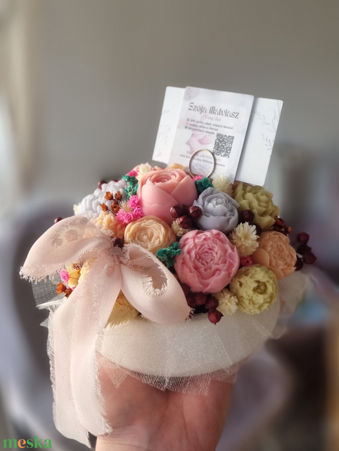 Illatviasz virágbox - otthon & életmód - dekoráció - asztal és polc dekoráció - asztaldísz - Meska.hu