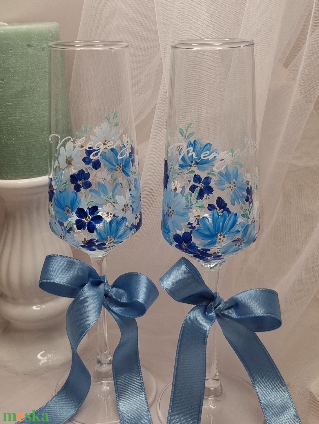 Pezsgős pohár lánybúcsúra, szülinapra - esküvő - emlék & ajándék - köszönőajándék - Meska.hu