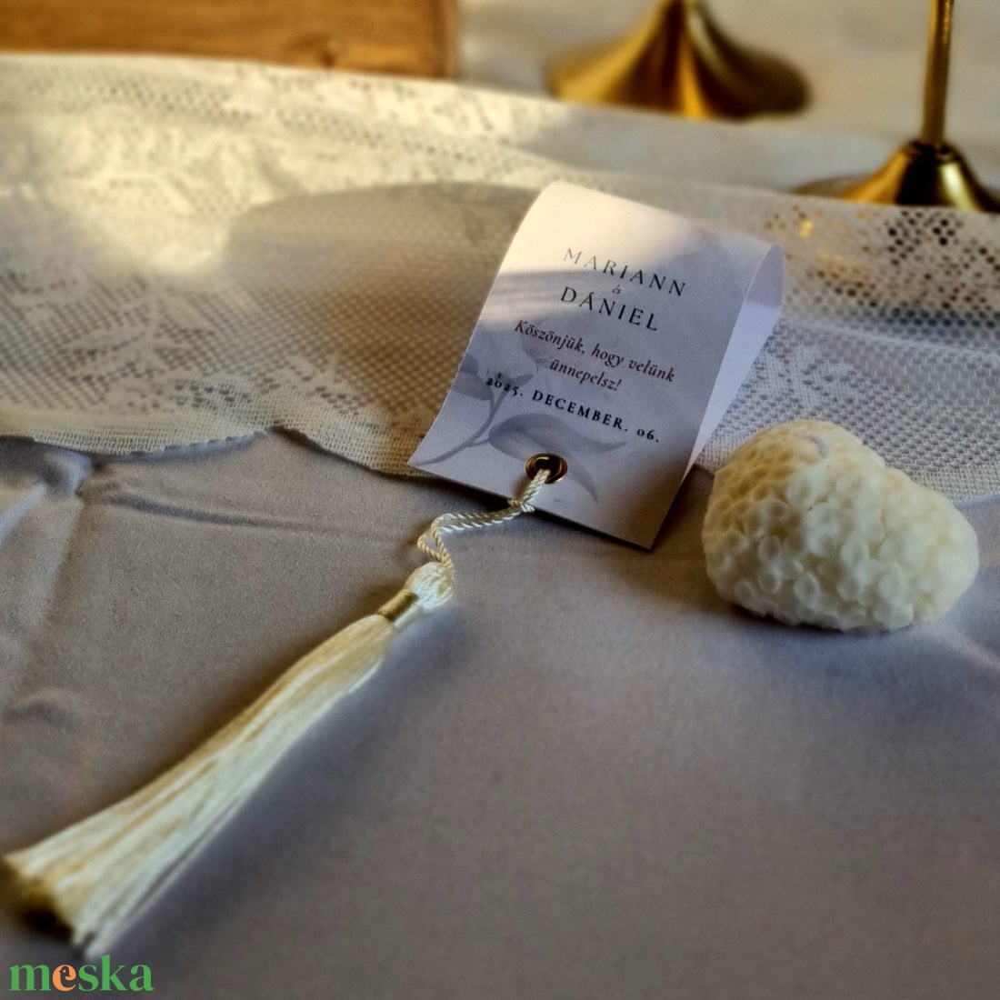 Szívalakú szójaviasz gyertya köszönetajándék - esküvő - emlék & ajándék - köszönőajándék - Meska.hu