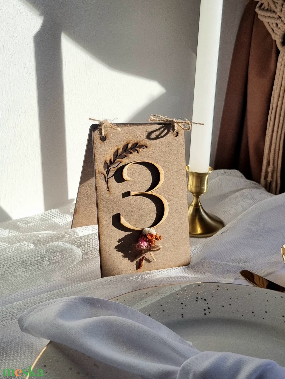 Kétoldalas asztalszám - esküvő - dekoráció - asztaldísz - Meska.hu
