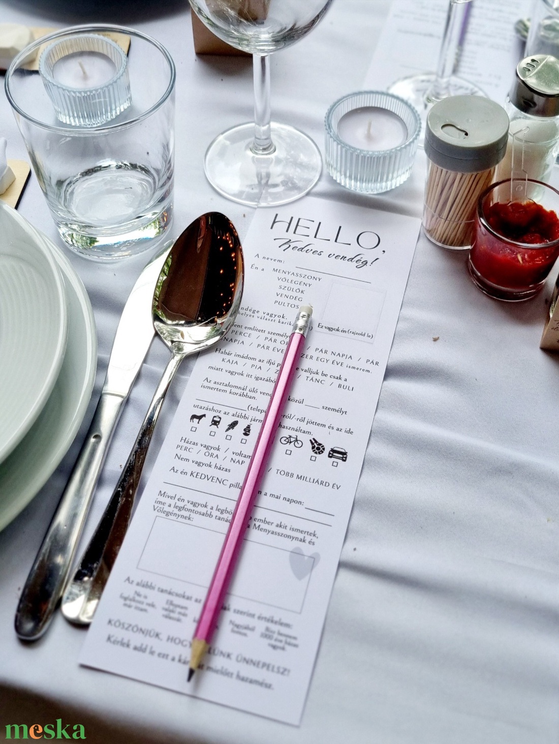 Helló Kedves Vendég! kártya - esküvő - esküvői szett - Meska.hu