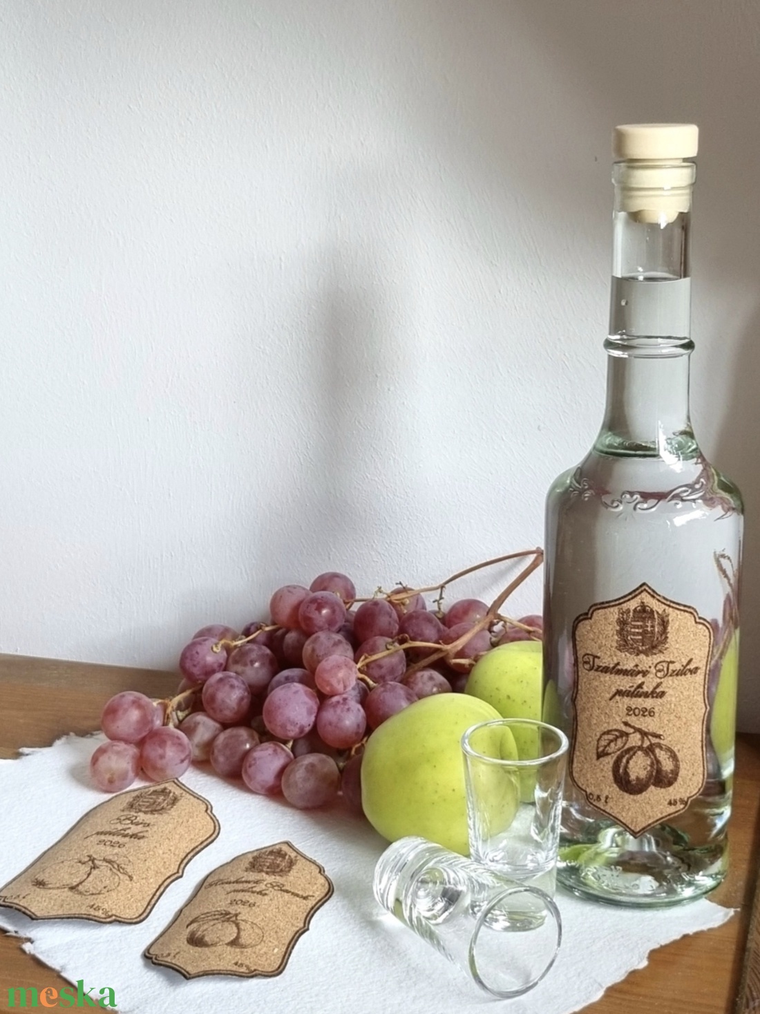 Pálinkás üveg címke  - otthon & életmód - konyhafelszerelés, tálalás - tálalás - pálinkás poharak, szettek - Meska.hu