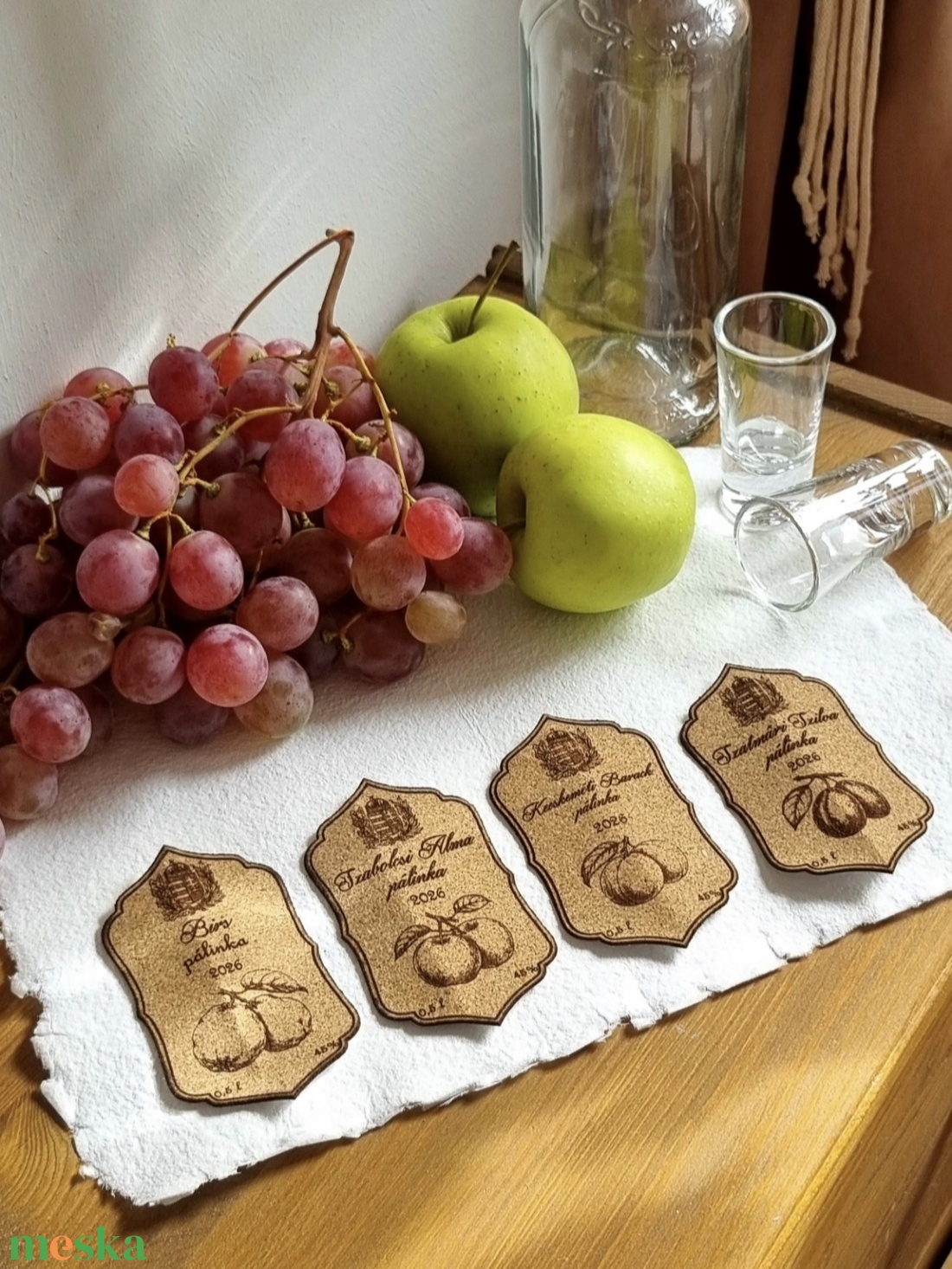 Pálinkás üveg címke  - otthon & életmód - konyhafelszerelés, tálalás - tálalás - pálinkás poharak, szettek - Meska.hu