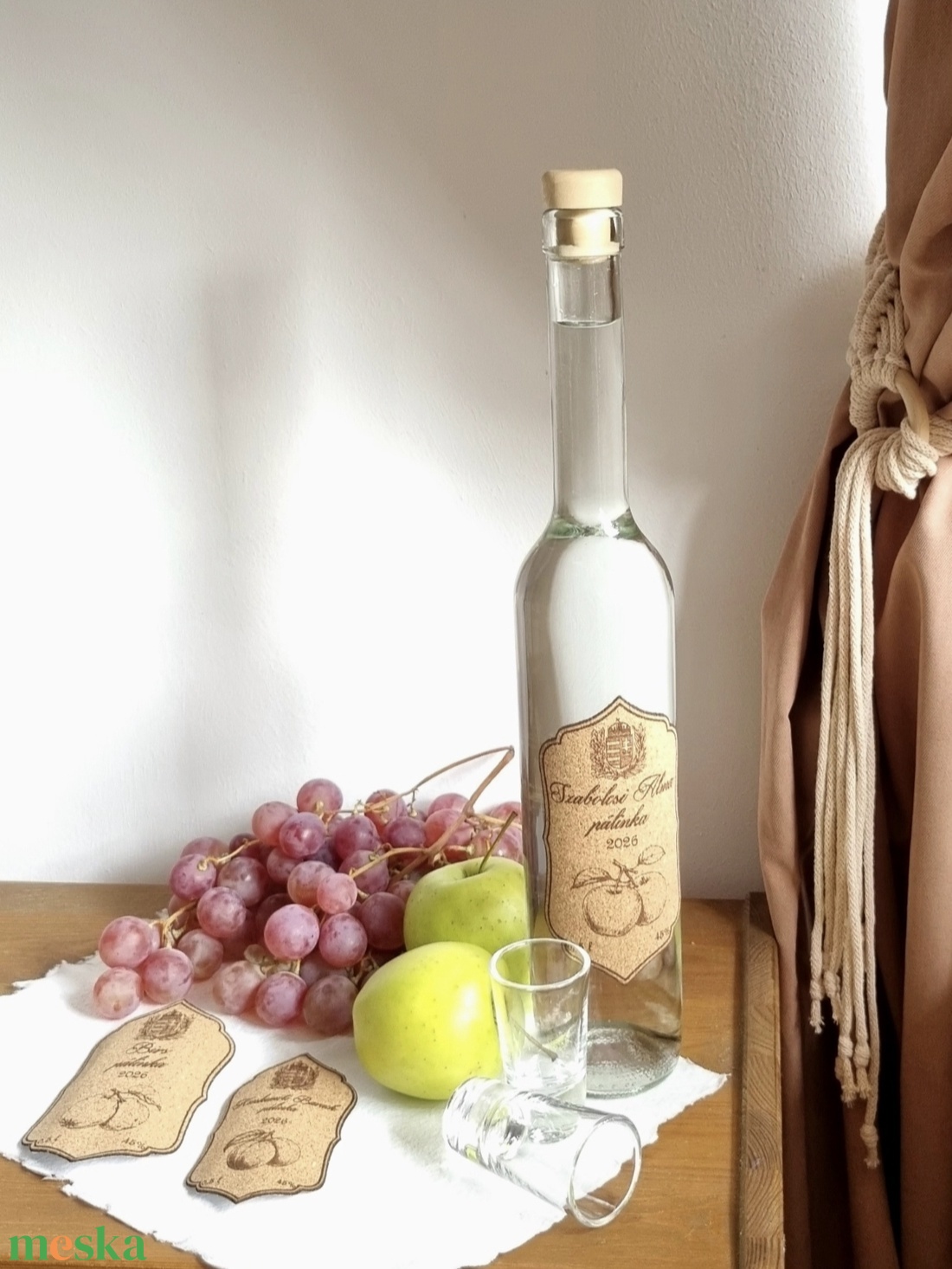 Pálinkás üveg címke  - otthon & életmód - konyhafelszerelés, tálalás - tálalás - pálinkás poharak, szettek - Meska.hu