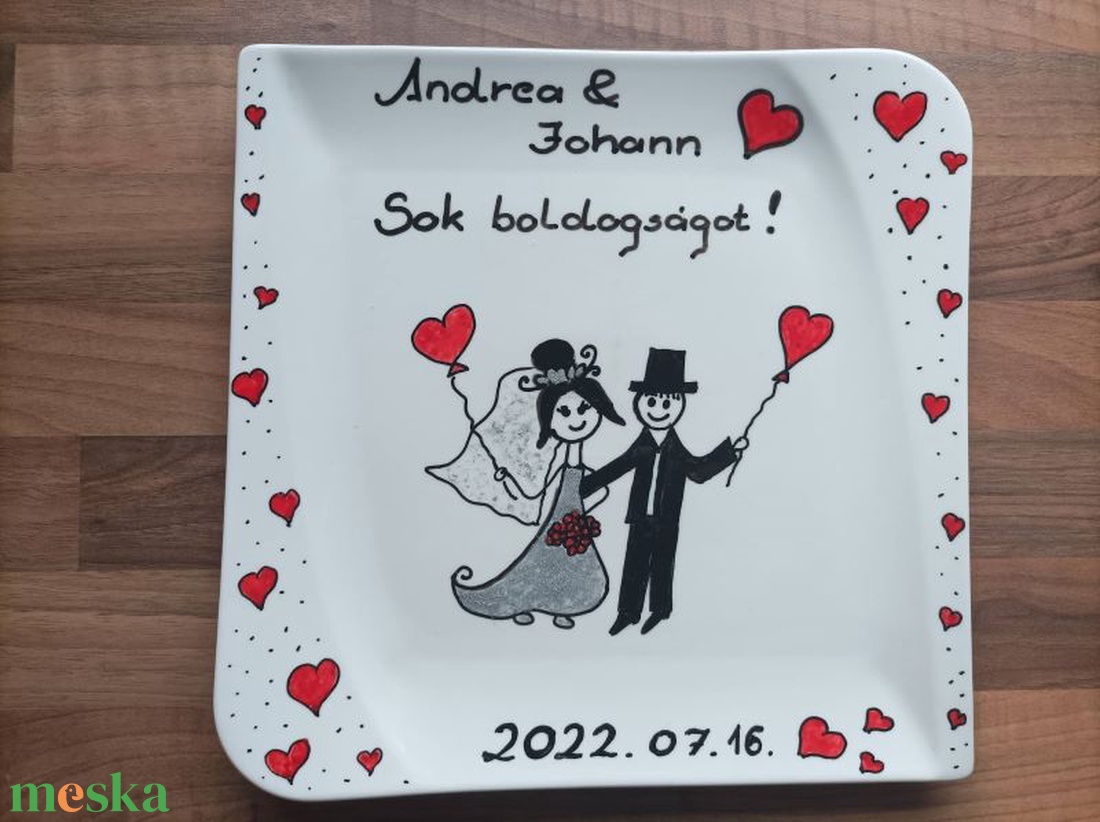 tányér esküvőre - otthon & életmód - konyhafelszerelés, tálalás - tálalás - tányér & étkészlet - Meska.hu