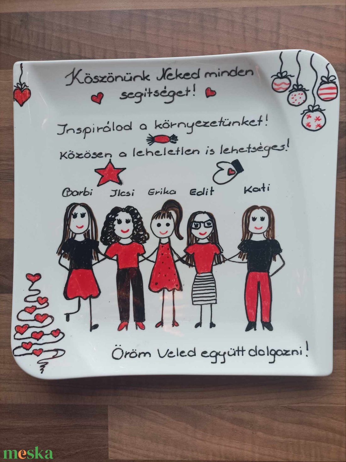 Egyedi kínáló tál barátnőnek, főnőknek, kollégának - otthon & életmód - konyhafelszerelés, tálalás - tálalás - kínálótál - Meska.hu
