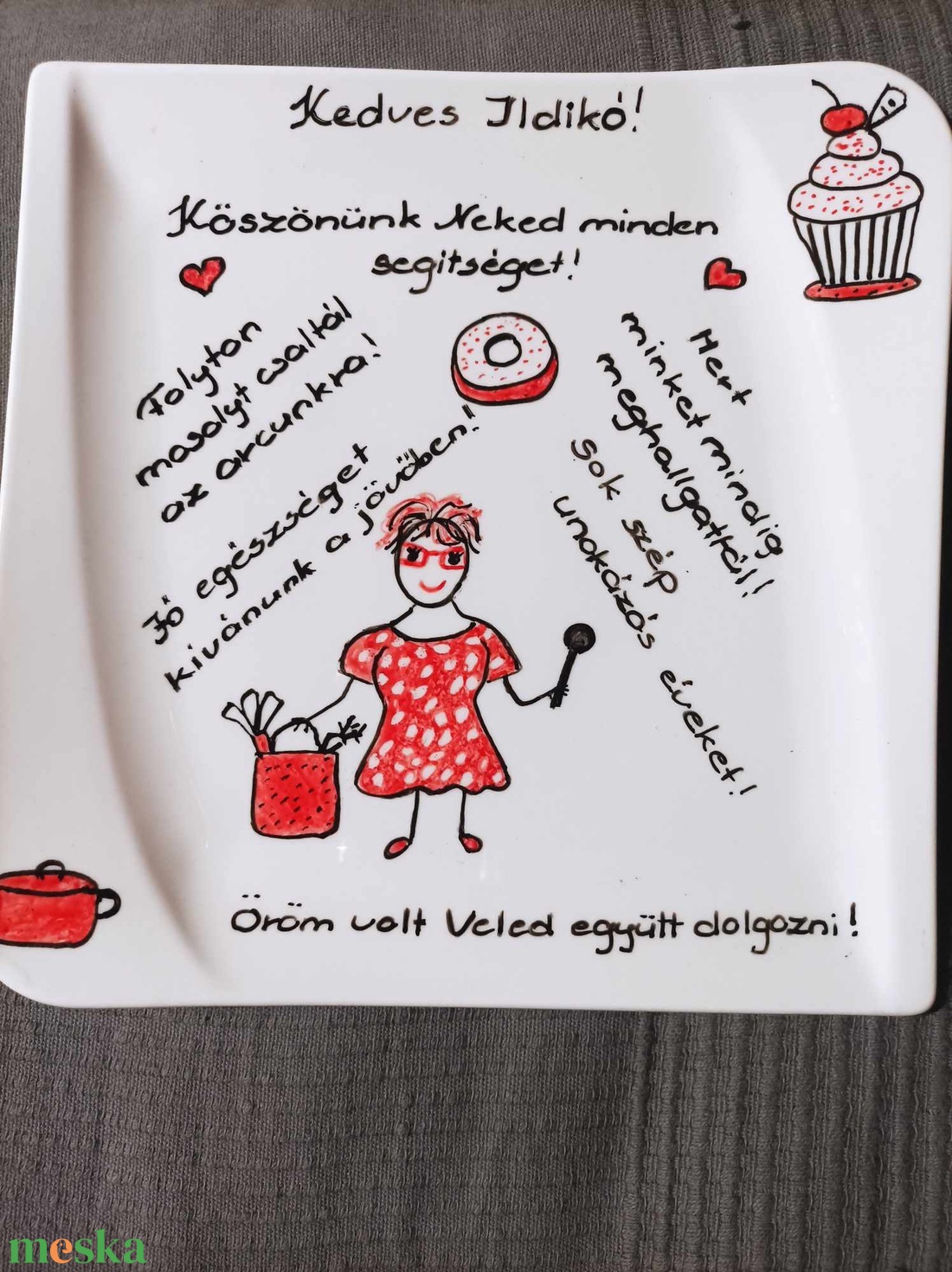 Egyedi kínáló tál barátnőnek, főnőknek, kollégának - otthon & életmód - konyhafelszerelés, tálalás - tálalás - kínálótál - Meska.hu