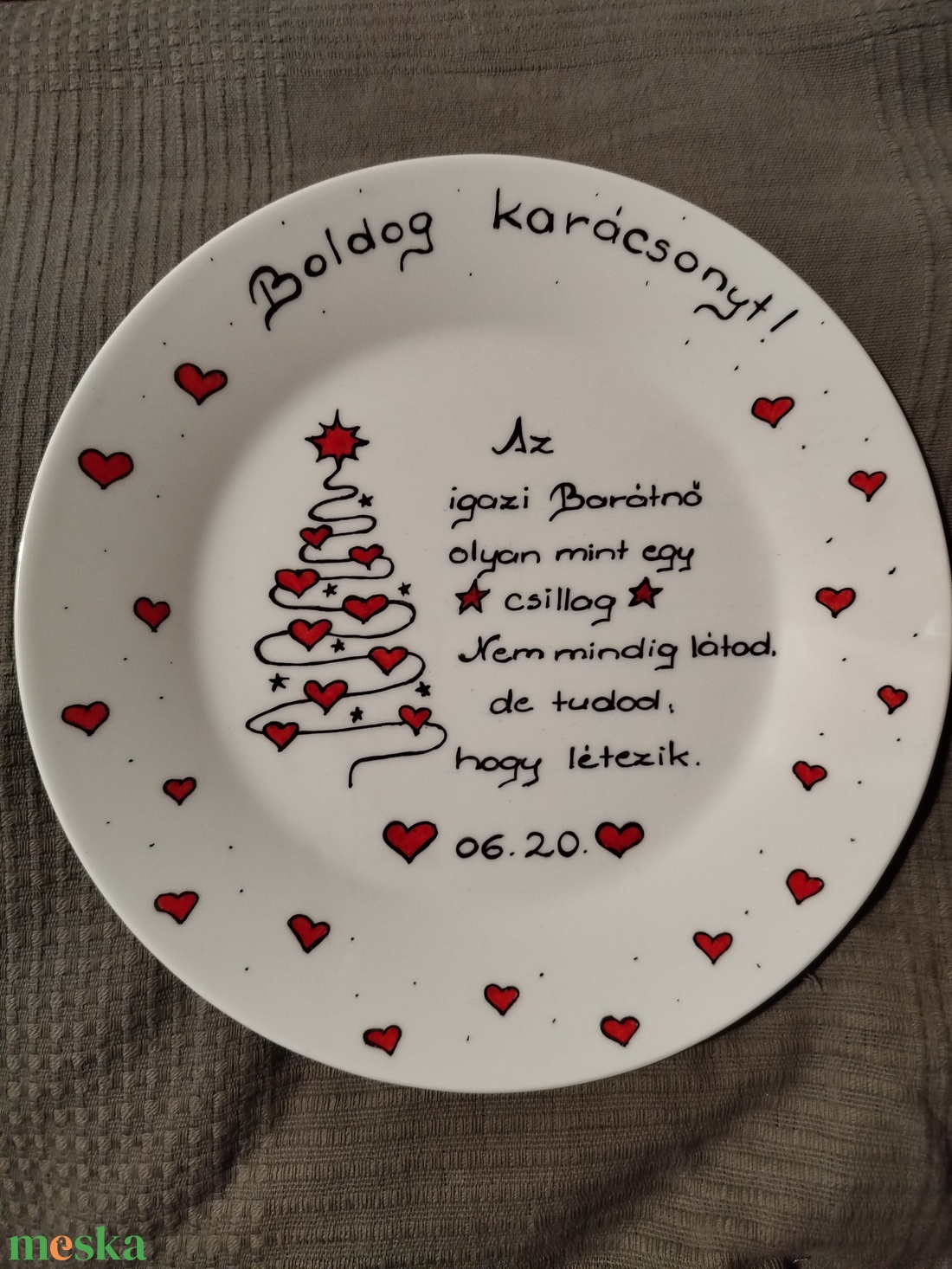 Egyedi süteményes tál karácsonyra  - otthon & életmód - konyhafelszerelés, tálalás - tálalás - tányér & étkészlet - Meska.hu