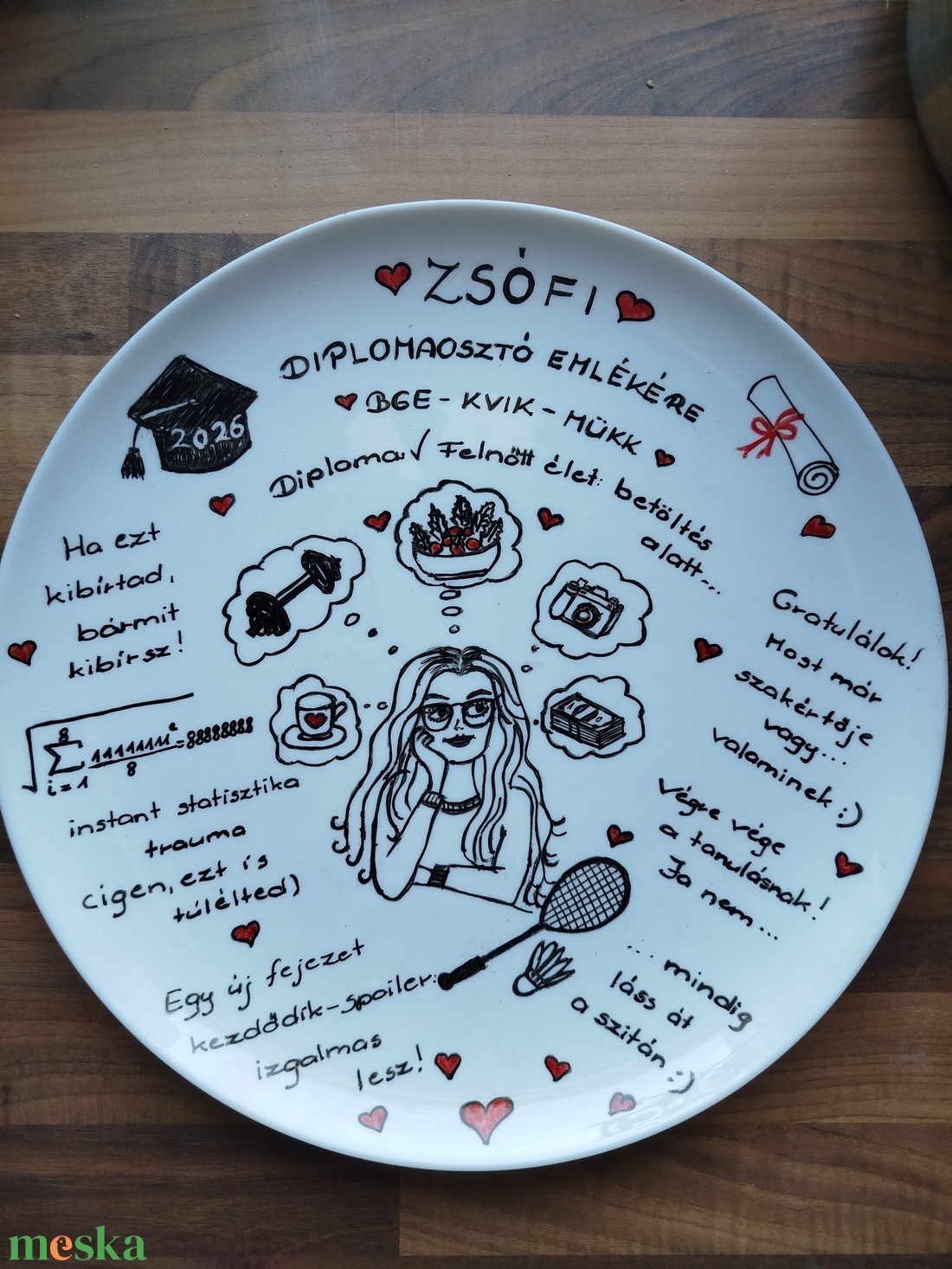Diploma osztó ajándék süteményes tál + tartó  - otthon & életmód - konyhafelszerelés, tálalás - tálalás - kínálótál - Meska.hu