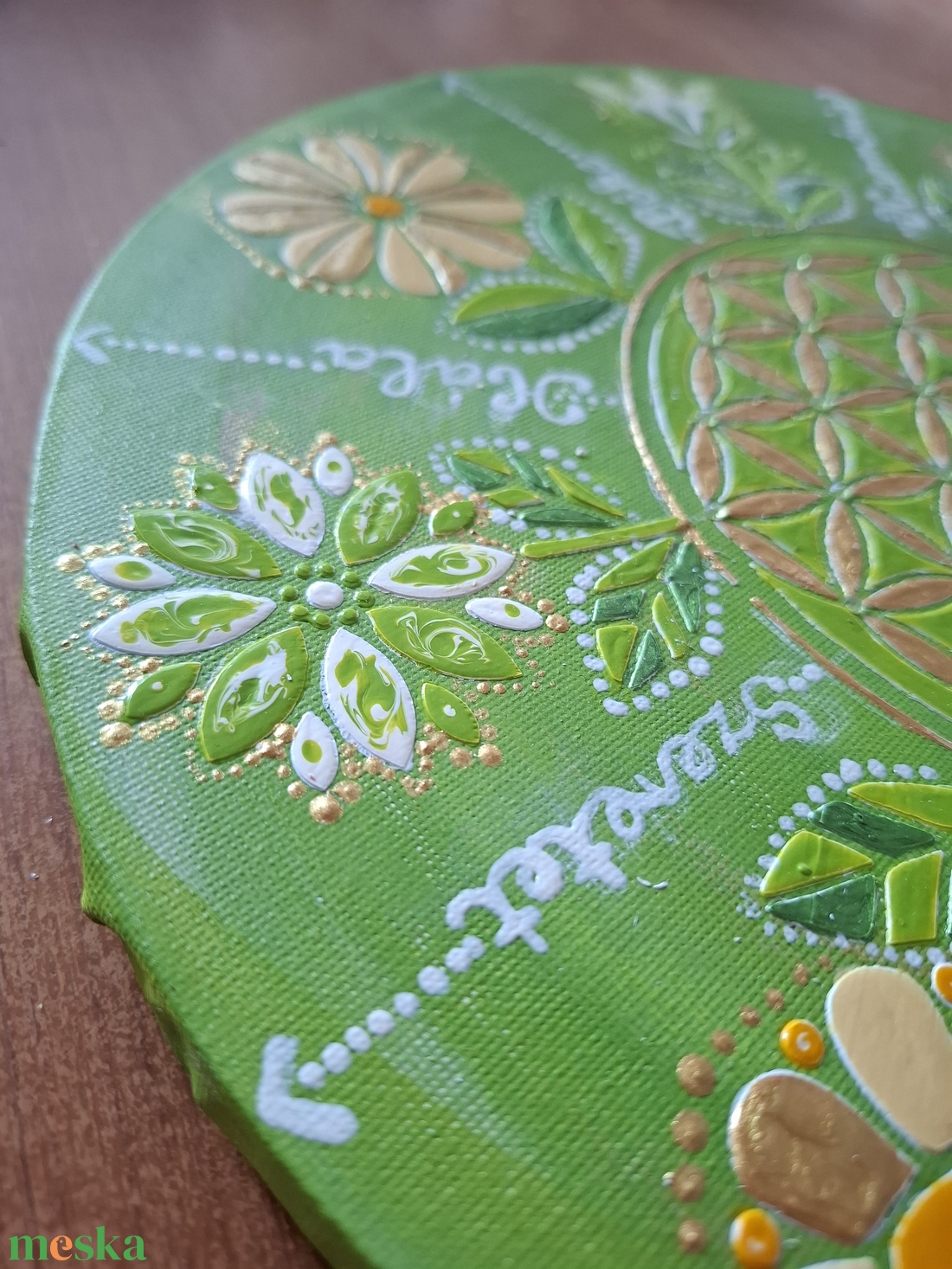 Élet Virága mandala -30cm- - művészet - festmény - akril - Meska.hu