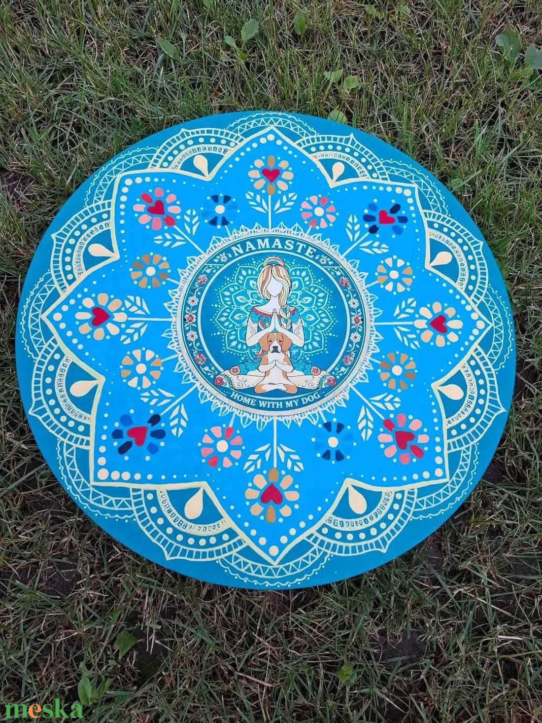 Meditáló kutyusos mandala - művészet - festmény - akril - Meska.hu
