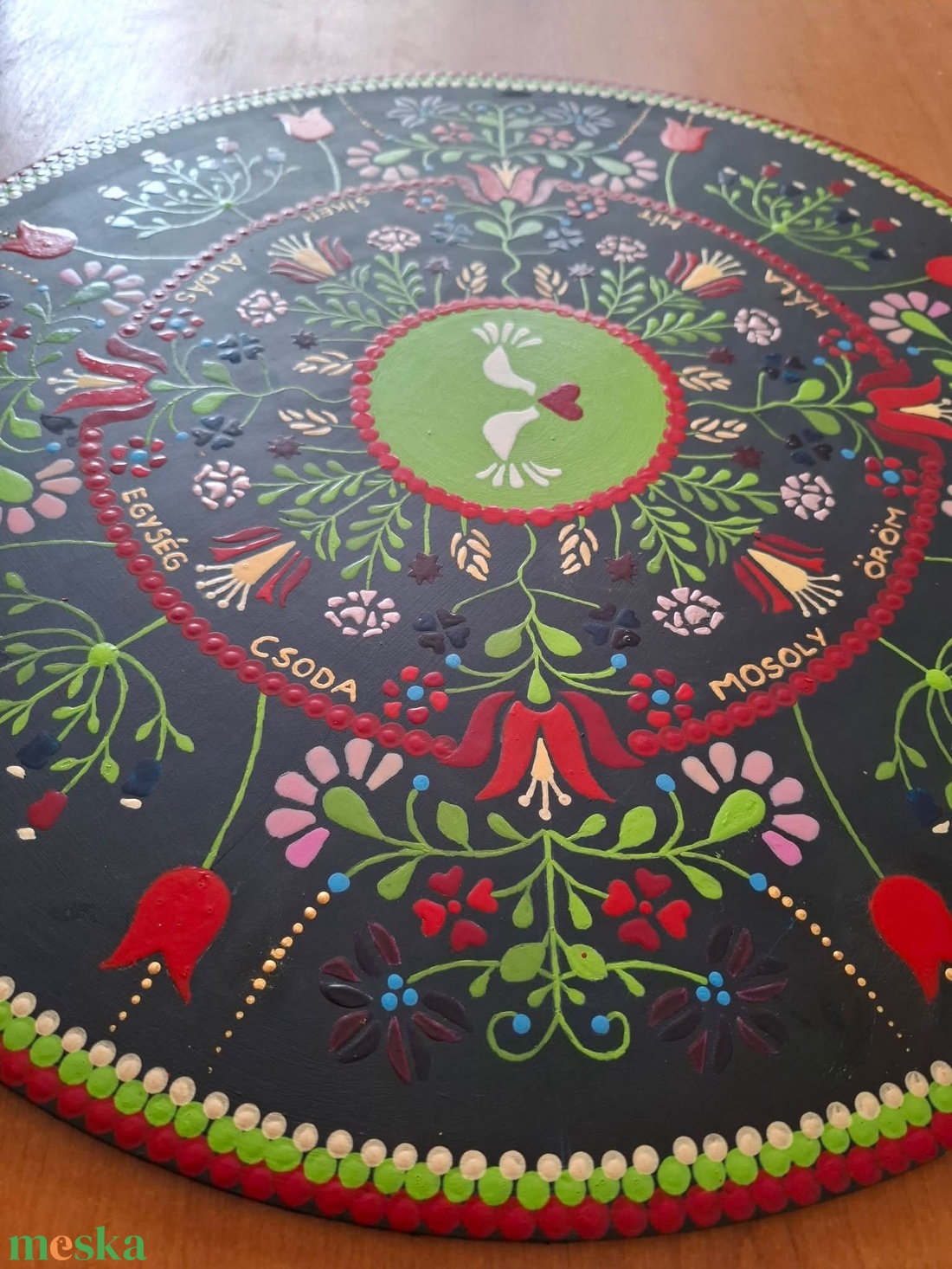 Áldás�Szeretet Mandala virágszimbolikával - művészet - festmény - akril - Meska.hu