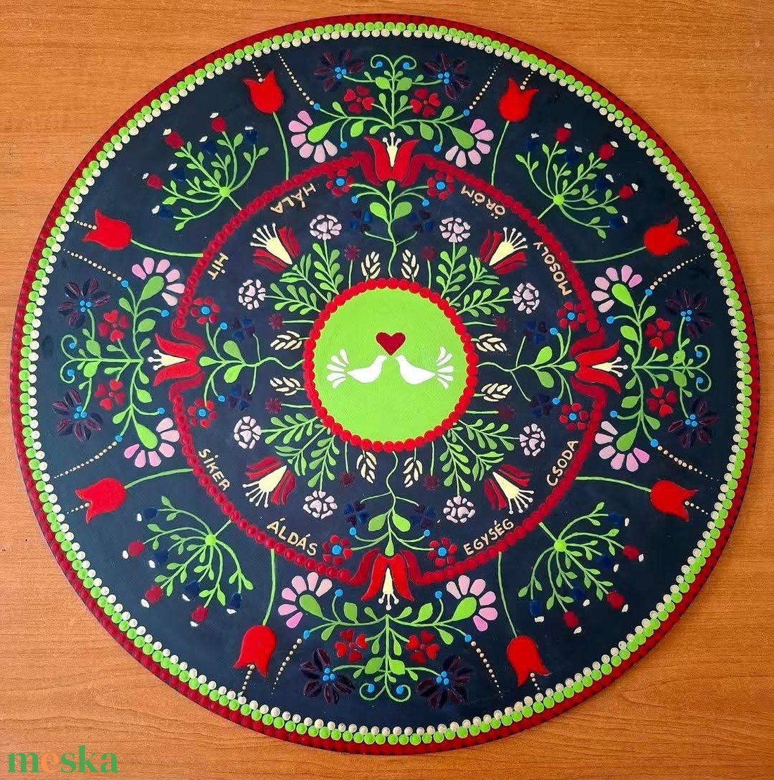 Áldás�Szeretet Mandala virágszimbolikával - művészet - festmény - akril - Meska.hu