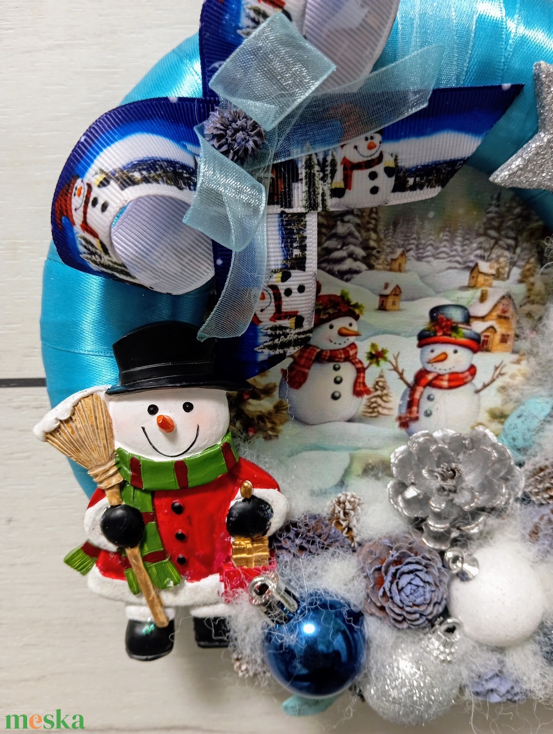 Hóember kavalkád - karácsony - adventi díszek - adventi ajtódísz - Meska.hu