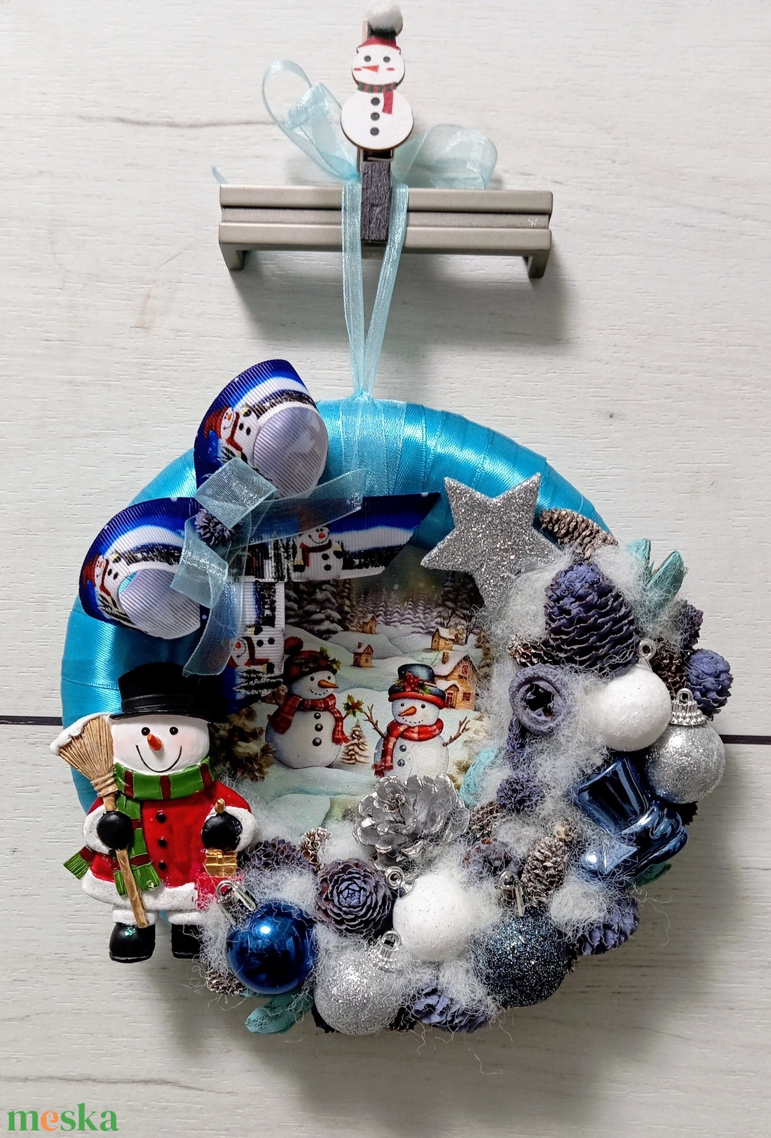 Hóember kavalkád - karácsony - adventi díszek - adventi ajtódísz - Meska.hu