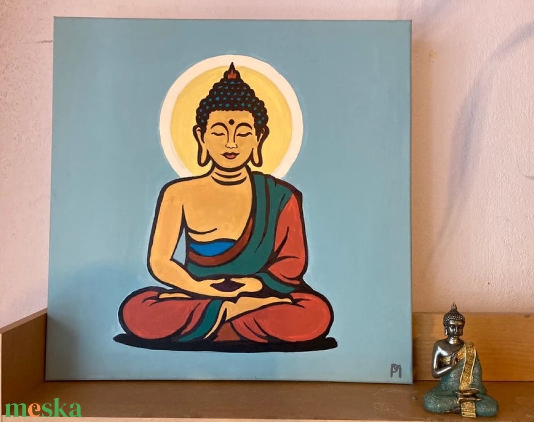 Buddha - festmény - művészet - festmény - akril - Meska.hu