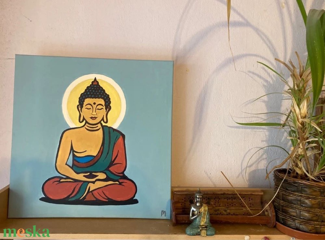 Buddha - festmény - művészet - festmény - akril - Meska.hu