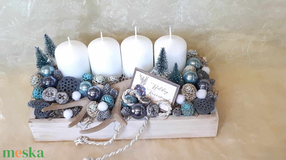 Szarvasagancs adventi asztaldísz - karácsony - adventi díszek - adventi asztaldísz - Meska.hu