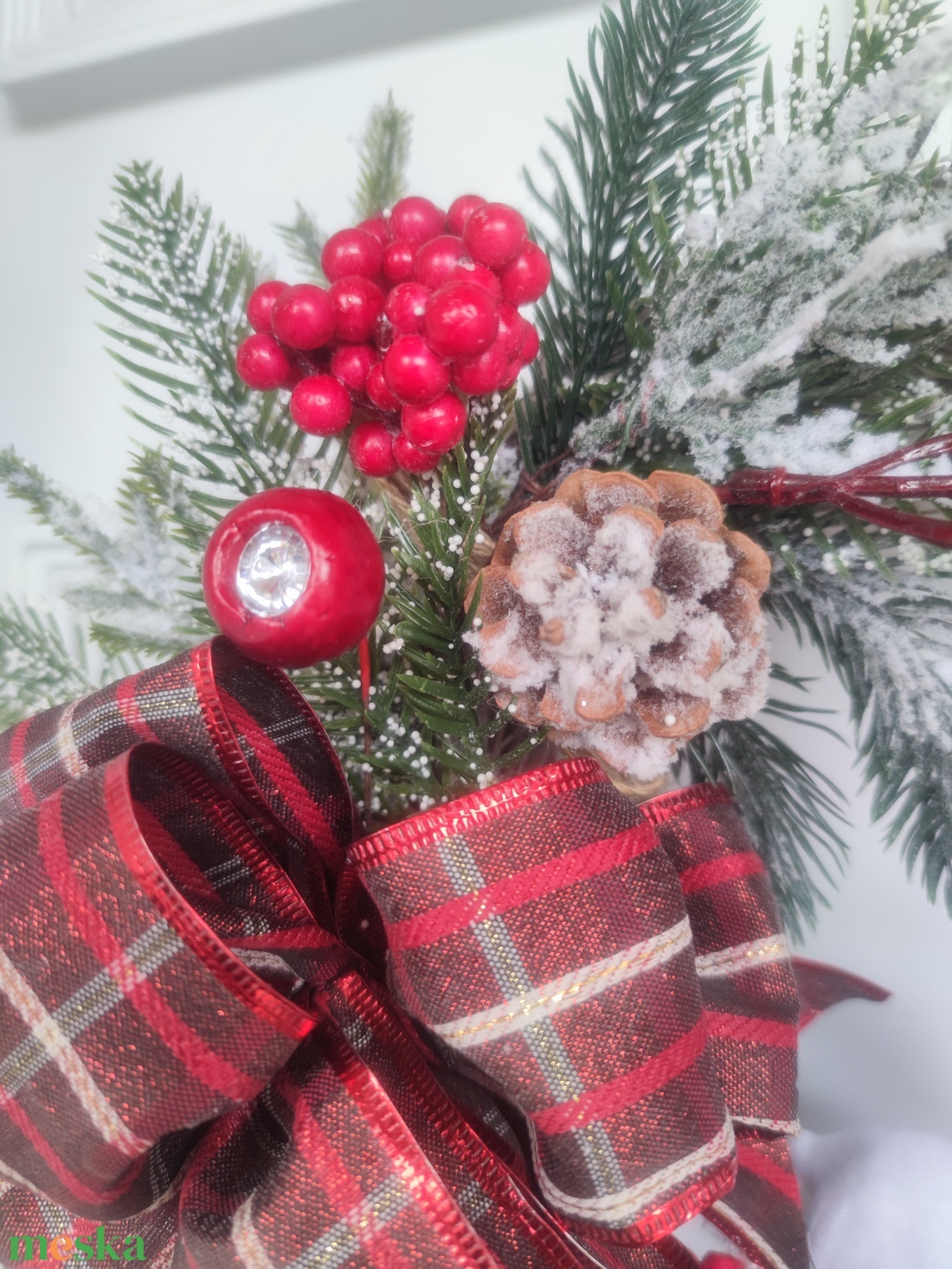 Téli ajtódísz - karácsony - adventi díszek - adventi ajtódísz - Meska.hu