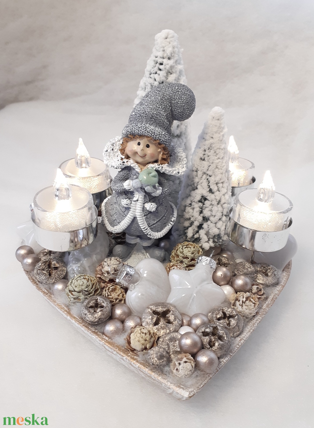 Adventi asztaldísz ledes mécsessel - karácsony - adventi díszek - adventi asztaldísz - Meska.hu Adventi asztaldísz ledes mécsessel - karácsony - adventi díszek - adventi asztaldísz - Meska.hu