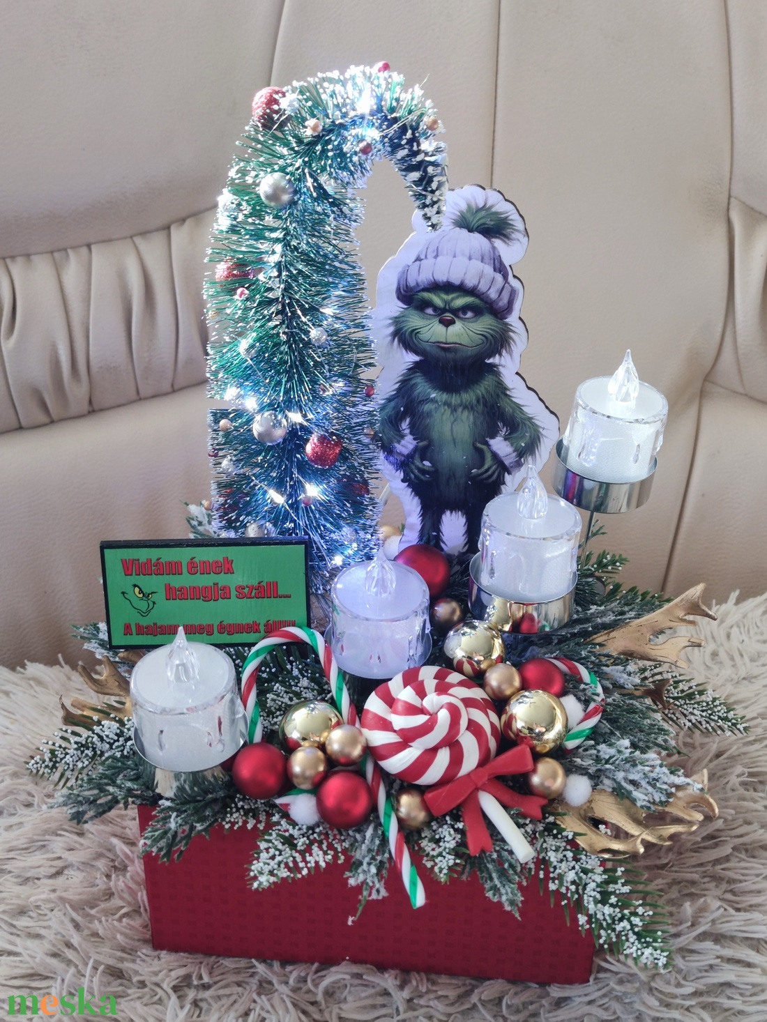 Grincs adventi asztaldísz - karácsony - adventi díszek - adventi asztaldísz - Meska.hu Grincs adventi asztaldísz - karácsony - adventi díszek - adventi asztaldísz - Meska.hu