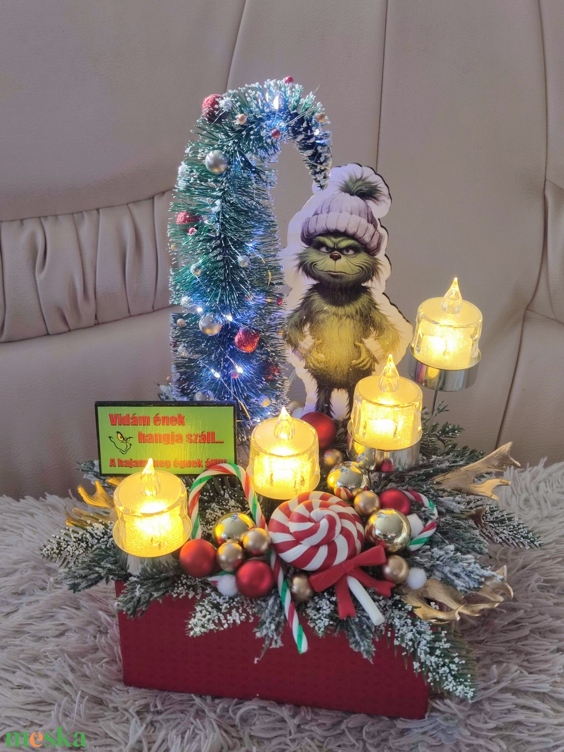 Grincs adventi asztaldísz - karácsony - adventi díszek - adventi asztaldísz - Meska.hu Grincs adventi asztaldísz - karácsony - adventi díszek - adventi asztaldísz - Meska.hu