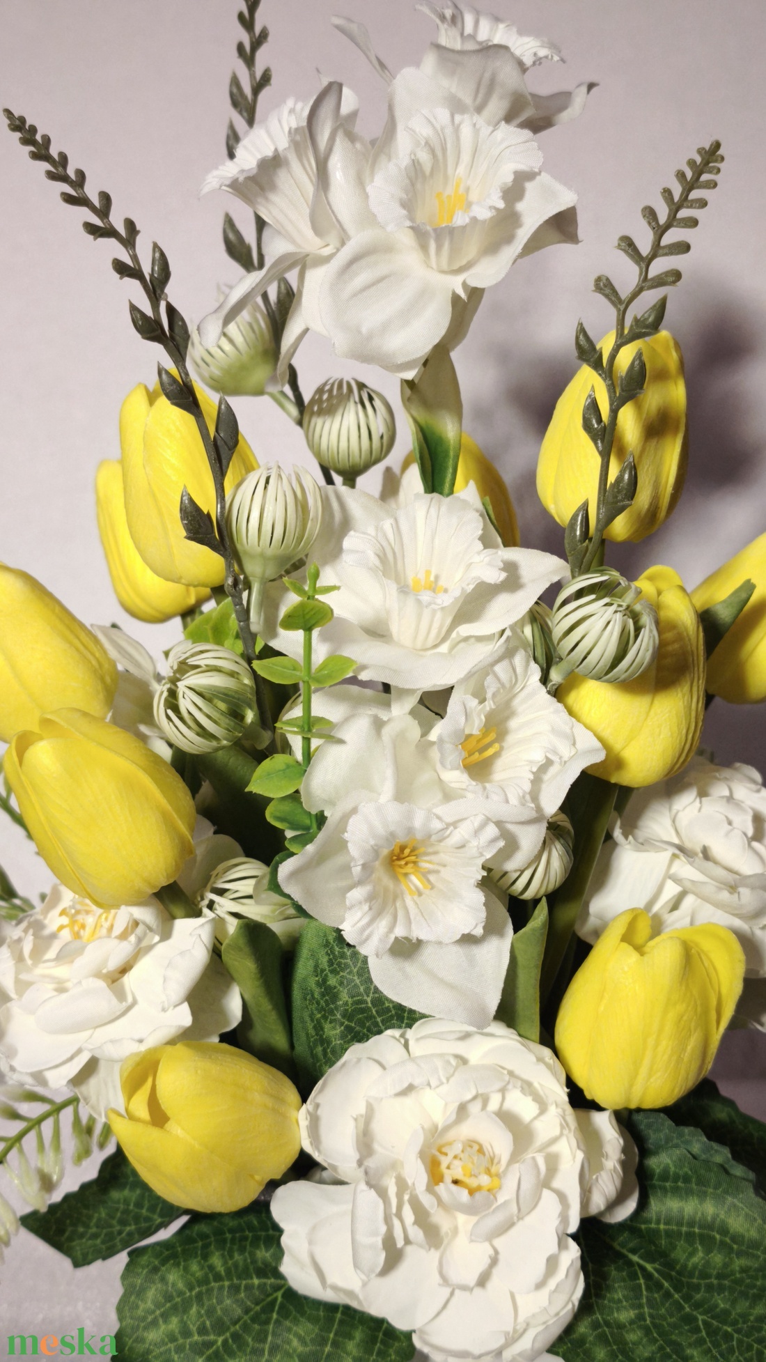 Tulipános tavaszi asztaldísz-sárga,fehér - otthon & életmód - dekoráció - asztal és polc dekoráció - asztaldísz - Meska.hu Tulipános tavaszi asztaldísz-sárga,fehér - otthon & életmód - dekoráció - asztal és polc dekoráció - asztaldísz - Meska.hu