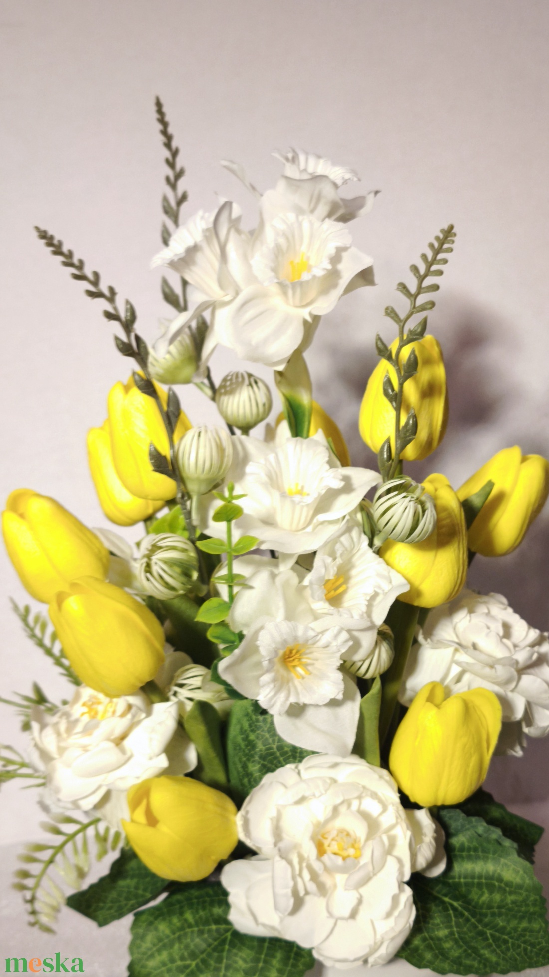 Tulipános tavaszi asztaldísz-sárga,fehér - otthon & életmód - dekoráció - asztal és polc dekoráció - asztaldísz - Meska.hu Tulipános tavaszi asztaldísz-sárga,fehér - otthon & életmód - dekoráció - asztal és polc dekoráció - asztaldísz - Meska.hu