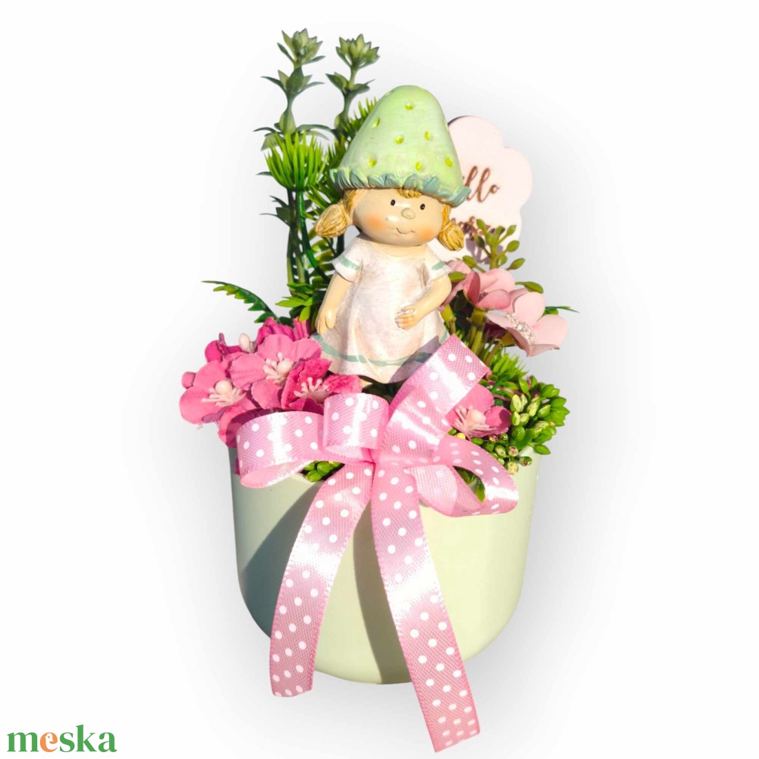 Eperkislány tavaszi asztaldísz - otthon & életmód - dekoráció - asztal és polc dekoráció - asztaldísz - Meska.hu