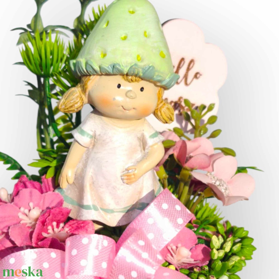 Eperkislány tavaszi asztaldísz - otthon & életmód - dekoráció - asztal és polc dekoráció - asztaldísz - Meska.hu
