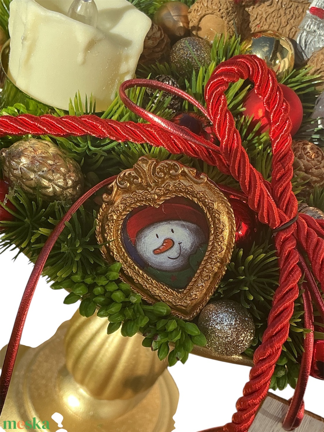 Nosztalgia karácsony-talpas adventi asztaldísz - karácsony - adventi díszek - adventi asztaldísz - Meska.hu