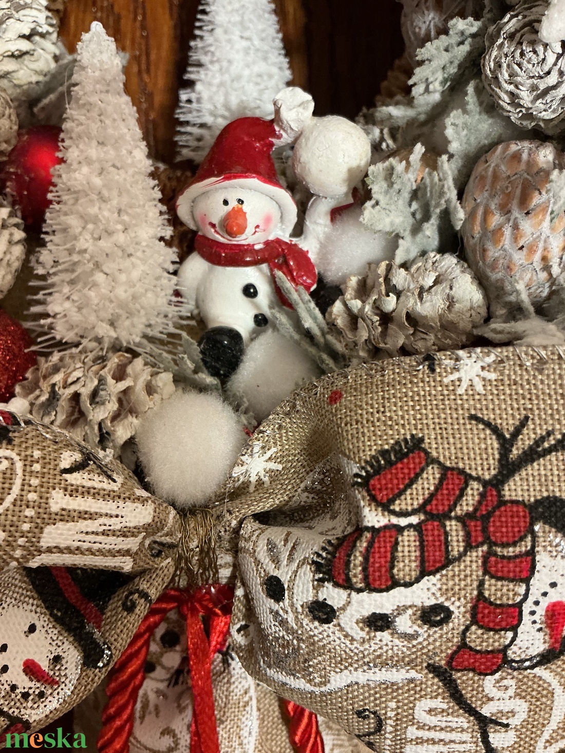 Let it snow-hóemberes ajtódísz - karácsony - karácsonyi lakásdekoráció - karácsonyi ajtódíszek - Meska.hu