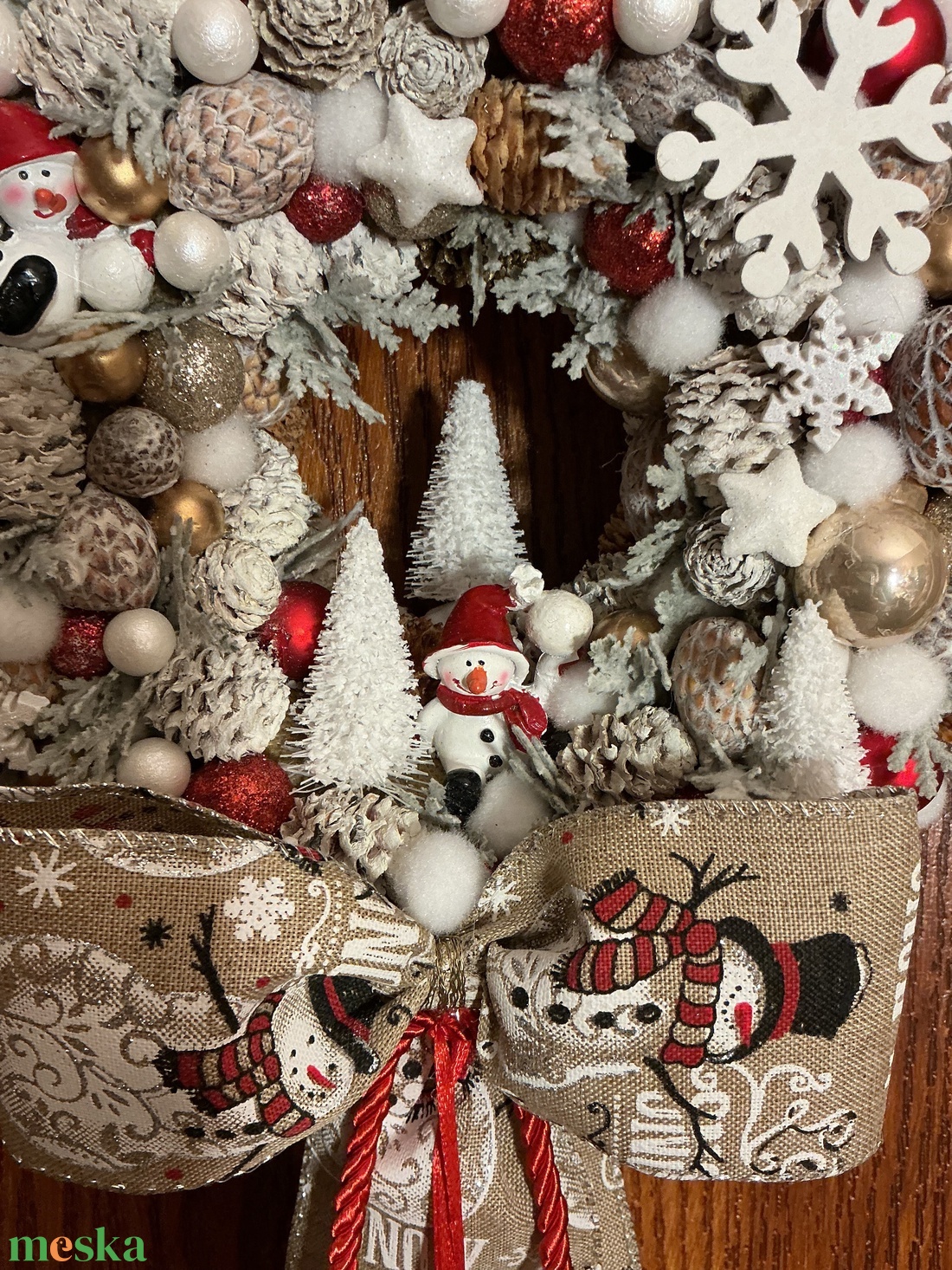 Let it snow-hóemberes ajtódísz - karácsony - karácsonyi lakásdekoráció - karácsonyi ajtódíszek - Meska.hu