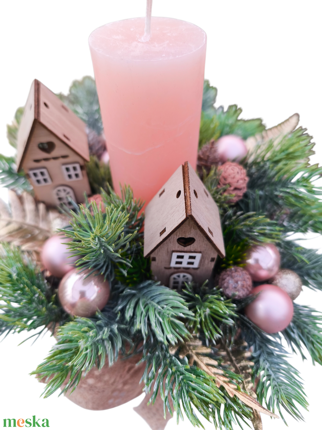 Adventi asztaldísz gyertyával - karácsony - adventi díszek - adventi asztaldísz - Meska.hu