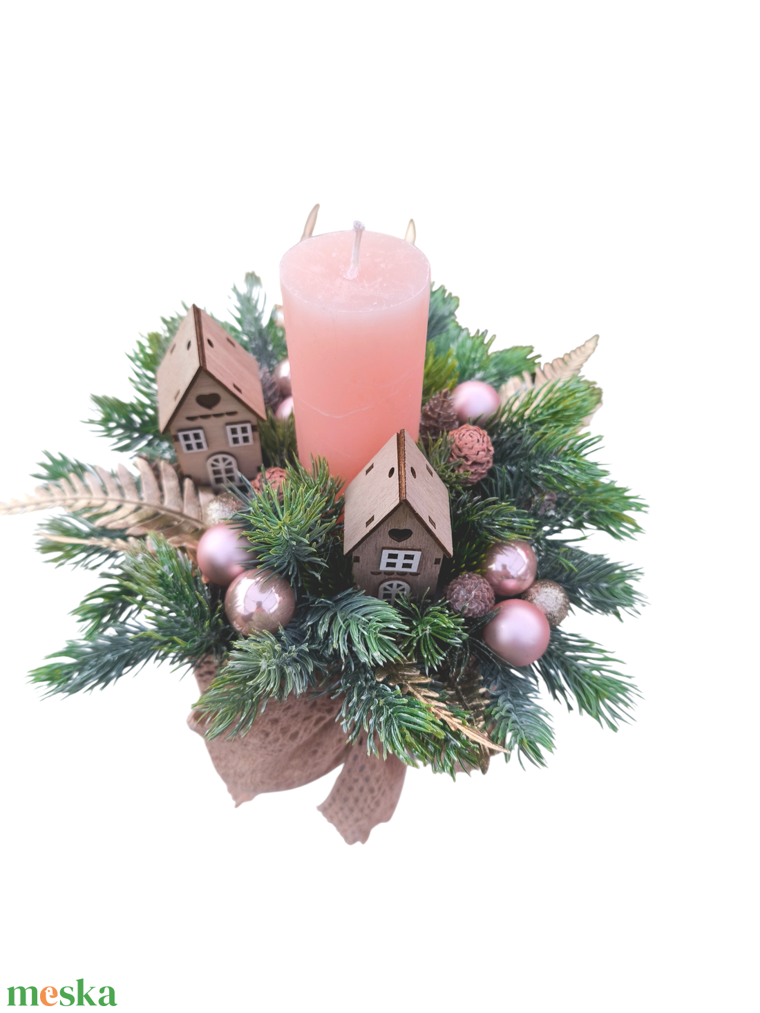 Adventi asztaldísz gyertyával - karácsony - adventi díszek - adventi asztaldísz - Meska.hu