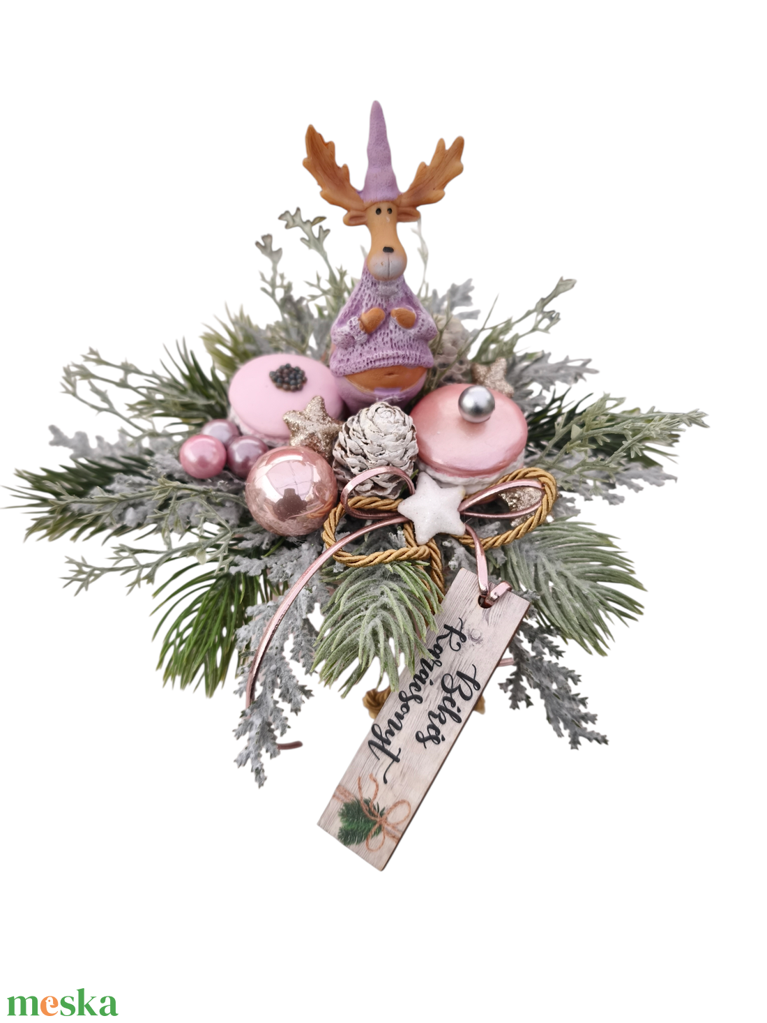 Pocakos szarvas asztaldísz - karácsony - adventi díszek - adventi asztaldísz - Meska.hu