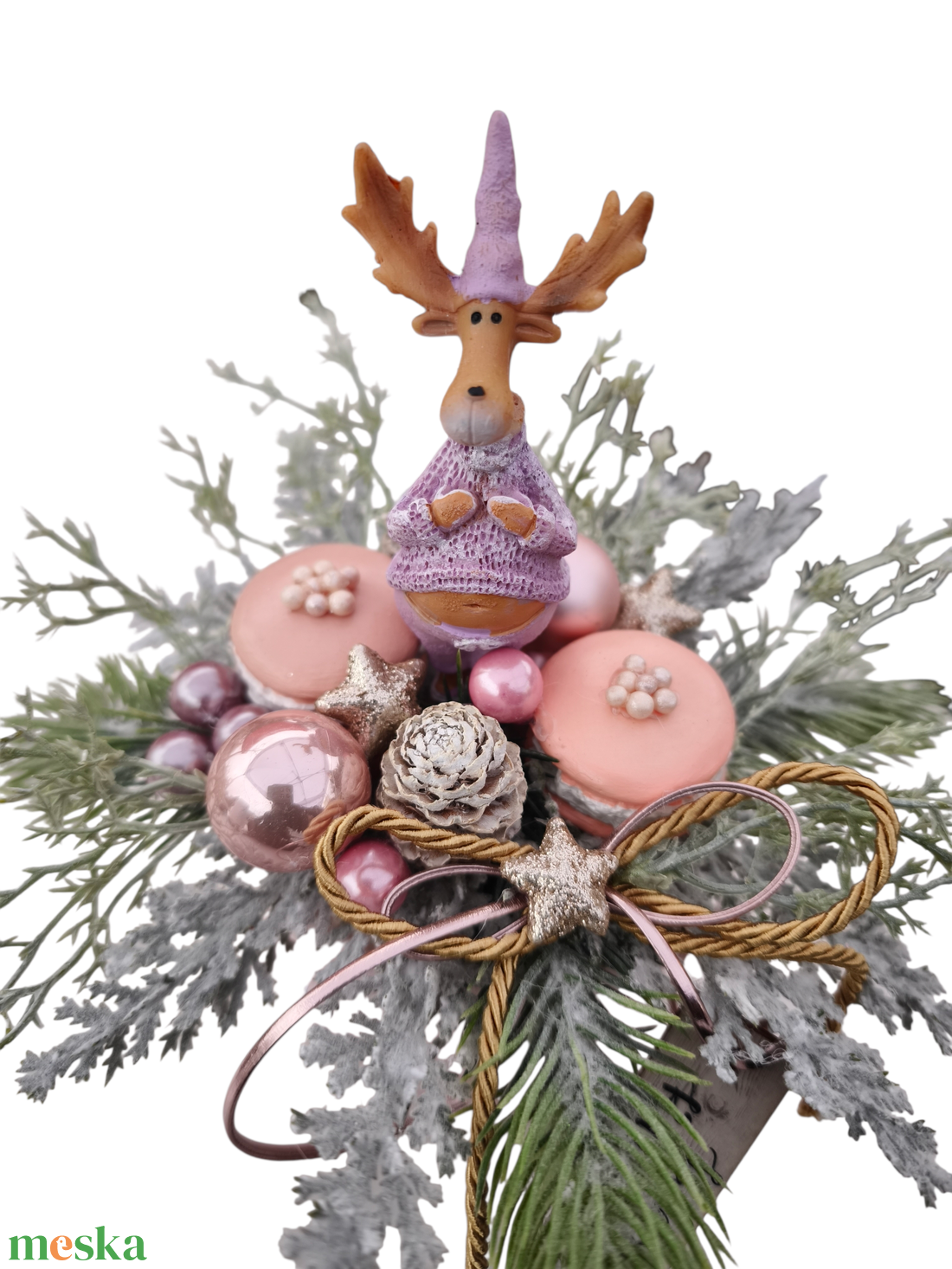 Pocakos szarvas asztaldísz - karácsony - adventi díszek - adventi asztaldísz - Meska.hu