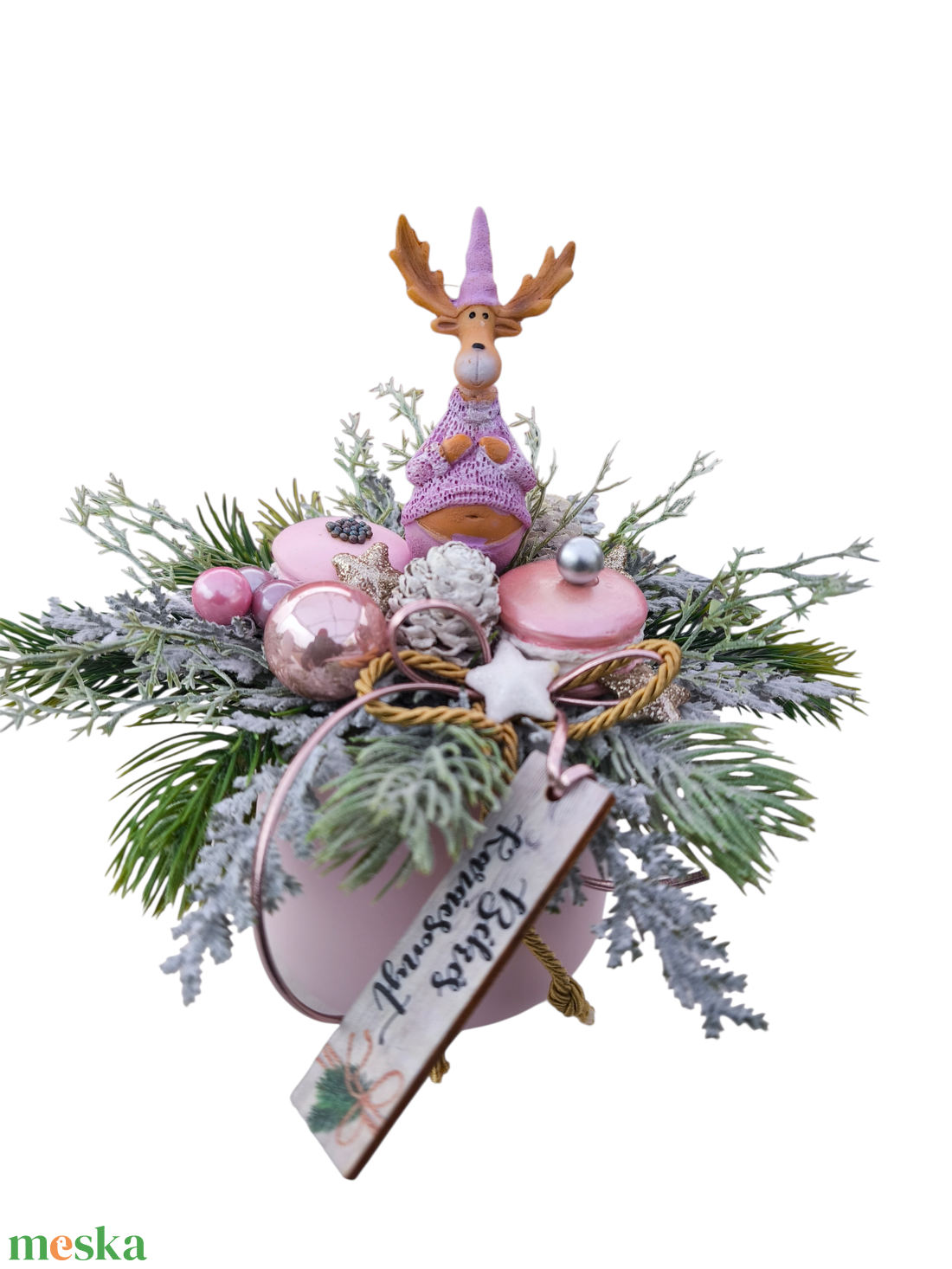 Pocakos szarvas asztaldísz - karácsony - adventi díszek - adventi asztaldísz - Meska.hu
