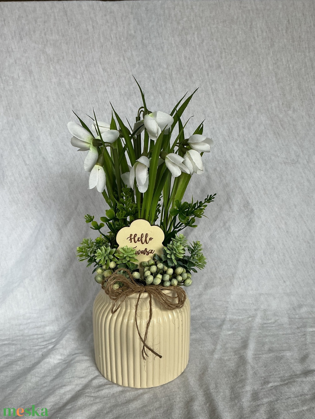 Tavaszváró hóvirágos asztaldísz - otthon & életmód - dekoráció - asztal és polc dekoráció - asztaldísz - Meska.hu