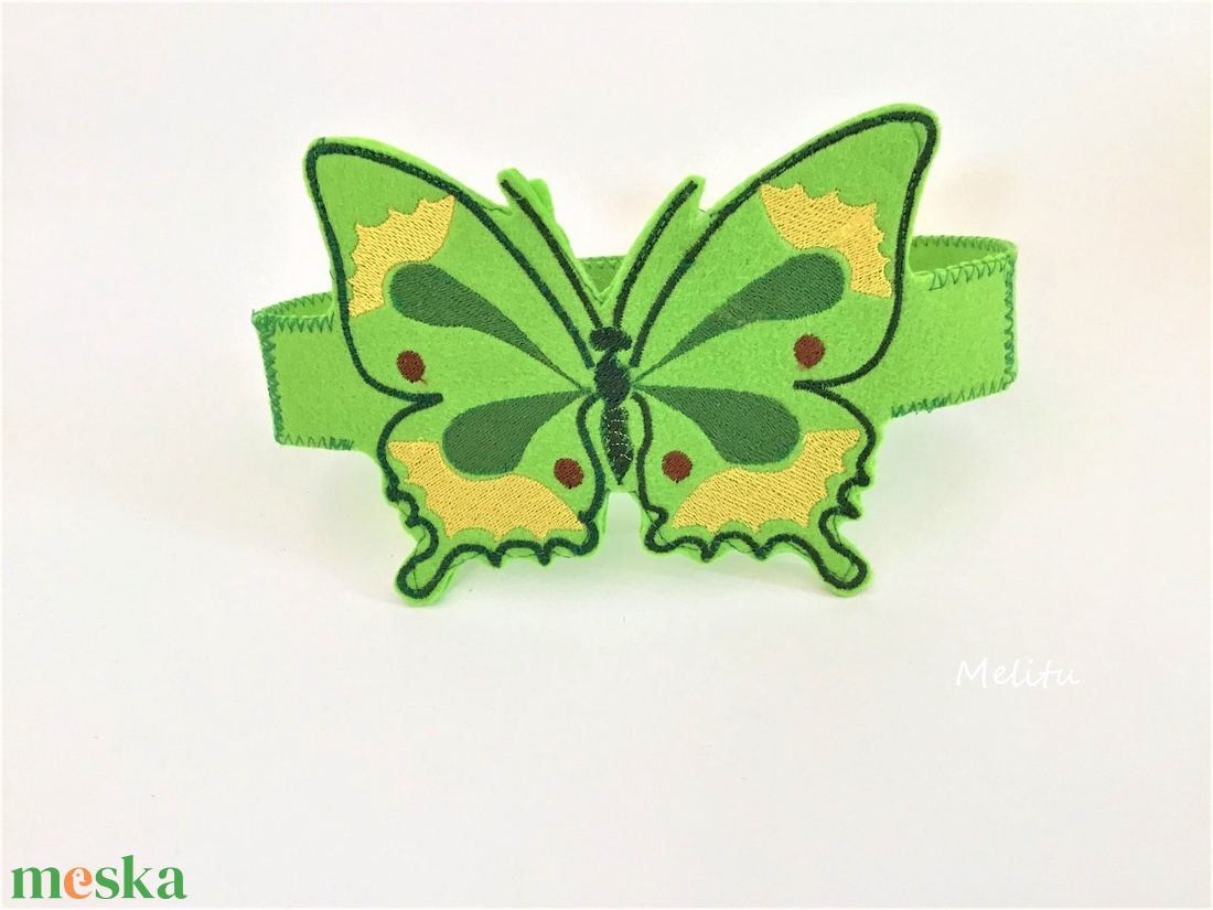 Zöld pillangó fejpánt - maszk, arcmaszk - Meska.hu