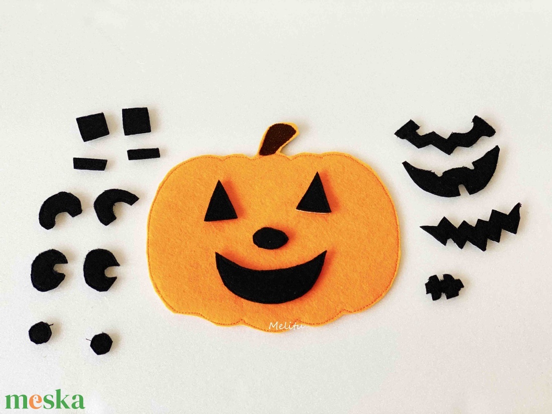 Vidám tökfej filcből  - otthon & életmód - dekoráció - halloween - halloweeni dekoráció - Meska.hu