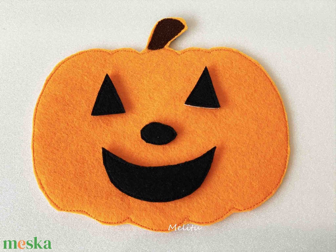 Vidám tökfej filcből  - otthon & életmód - dekoráció - halloween - halloweeni dekoráció - Meska.hu