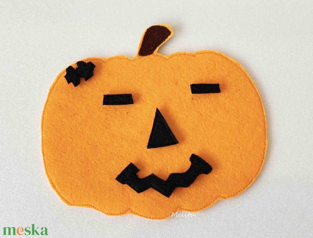 Vidám tökfej filcből  - otthon & életmód - dekoráció - halloween - halloweeni dekoráció - Meska.hu