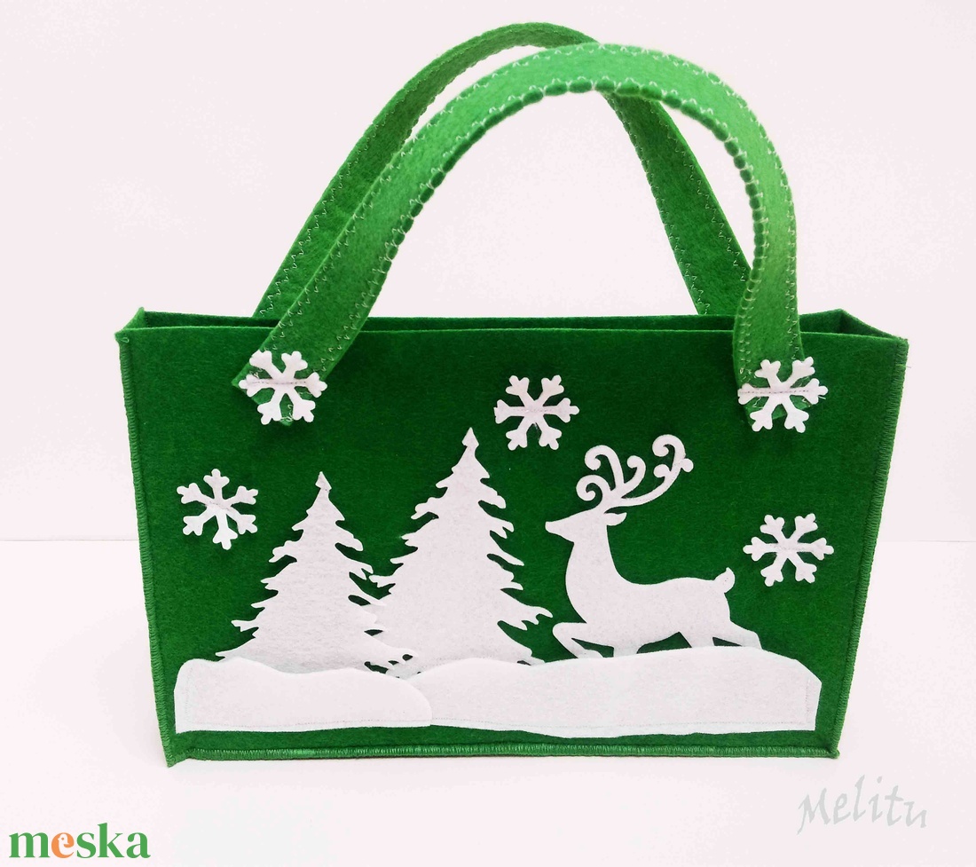 Zöld Rénszarvasos - ajándéktáska - karácsony - karácsonyi ajándékozás - Meska.hu Zöld Rénszarvasos - ajándéktáska - karácsony - karácsonyi ajándékozás - Meska.hu