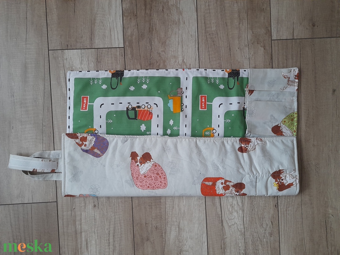 Autópálya textil hordozható  - baba - mama - baba játékok - játszószőnyeg - Meska.hu