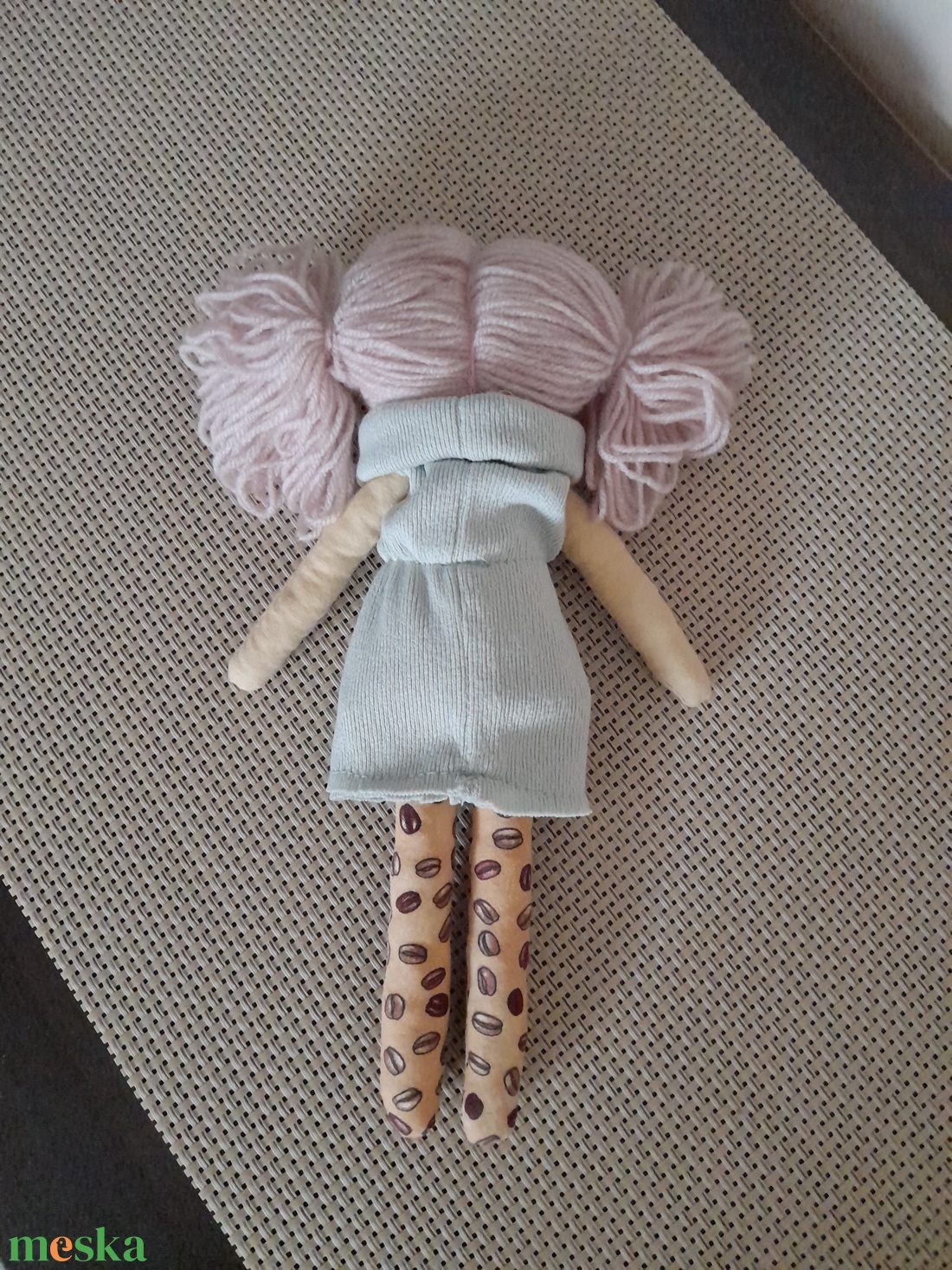 Textil baba zöld ruhás  - játék & sport - baba & babaház - játékbaba, babakellék - Meska.hu